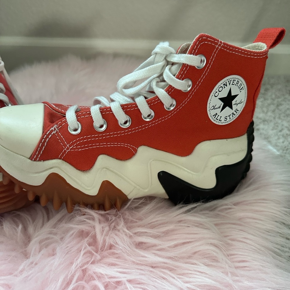 Converse women  Red and White High-Top Sneakers - Picture 6 of 6